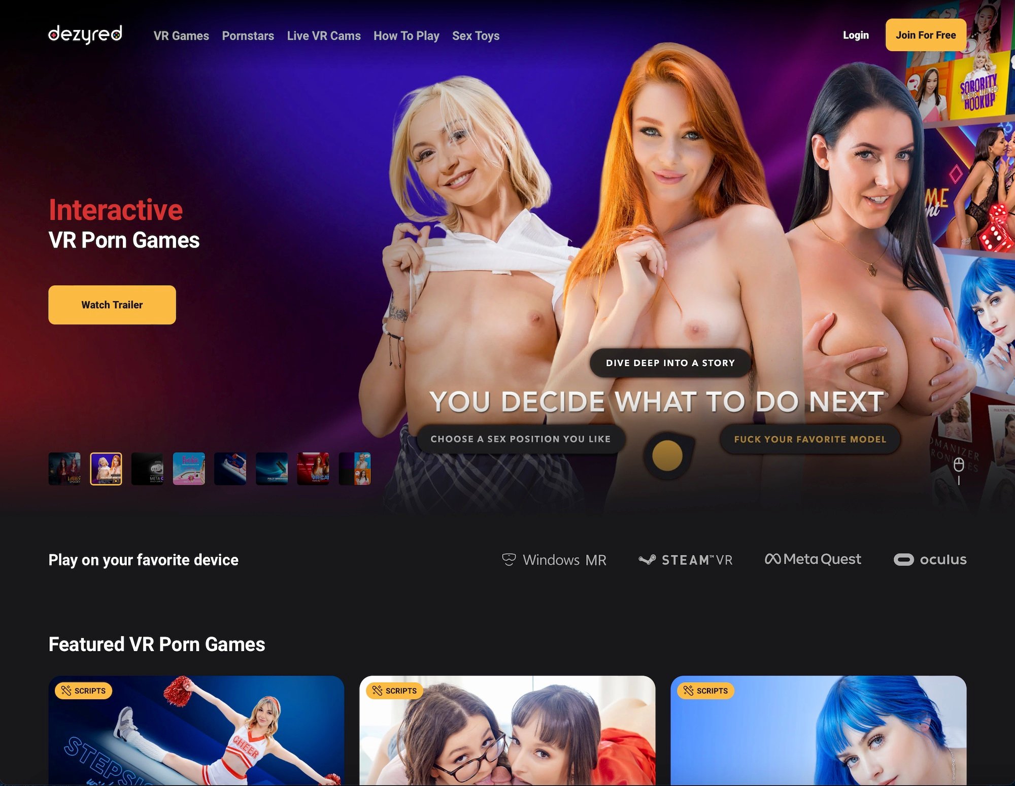 Dezyred interactive vr porn game